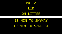 OBEY THE LIMIT OR PAY THE TICKET . 5 MIN TO SKYWAY 8 MIN TO 95TH ST 