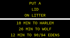 HEY NASCAR FANS DESIGNATE A DRIVER . 10 MIN TO HARLEM 15 MIN TO WOLF 18 MIN TO 90/94 EDENS 