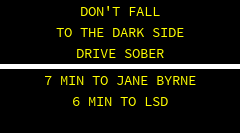 OBEY THE LIMIT OR PAY THE TICKET . 8 MIN TO JANE BYRNE 6 MIN TO LSD 